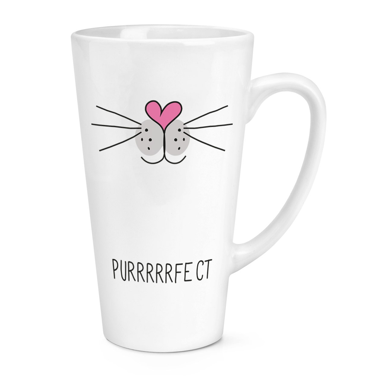 gift base Purrfect Perfect Cat Face 17oz Large Latte Mug Cup