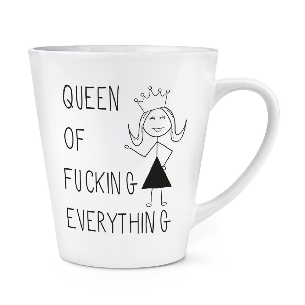 gift base Queen Of F-king Everything Quote 12oz Latte Mug Cup
