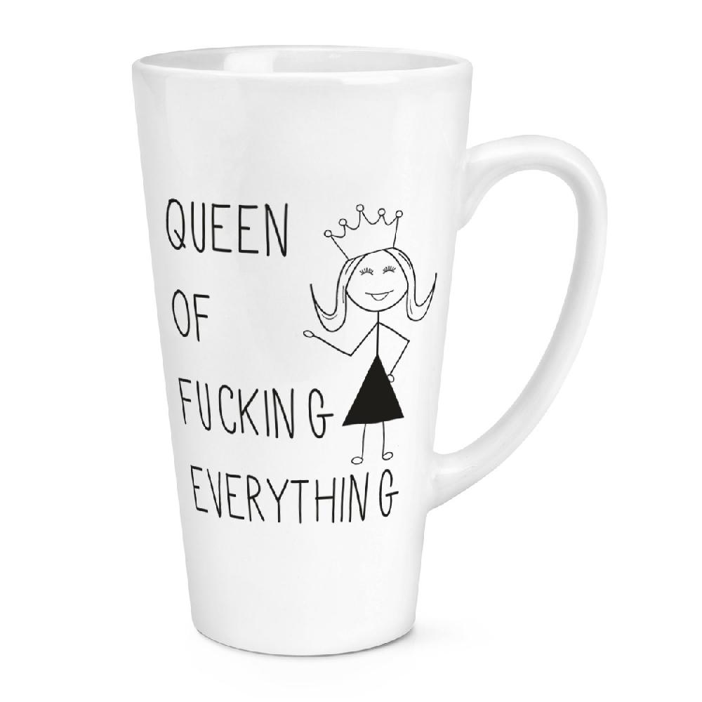 gift base Queen Of F-king Everything Quote 17oz Large Latte Mug Cup