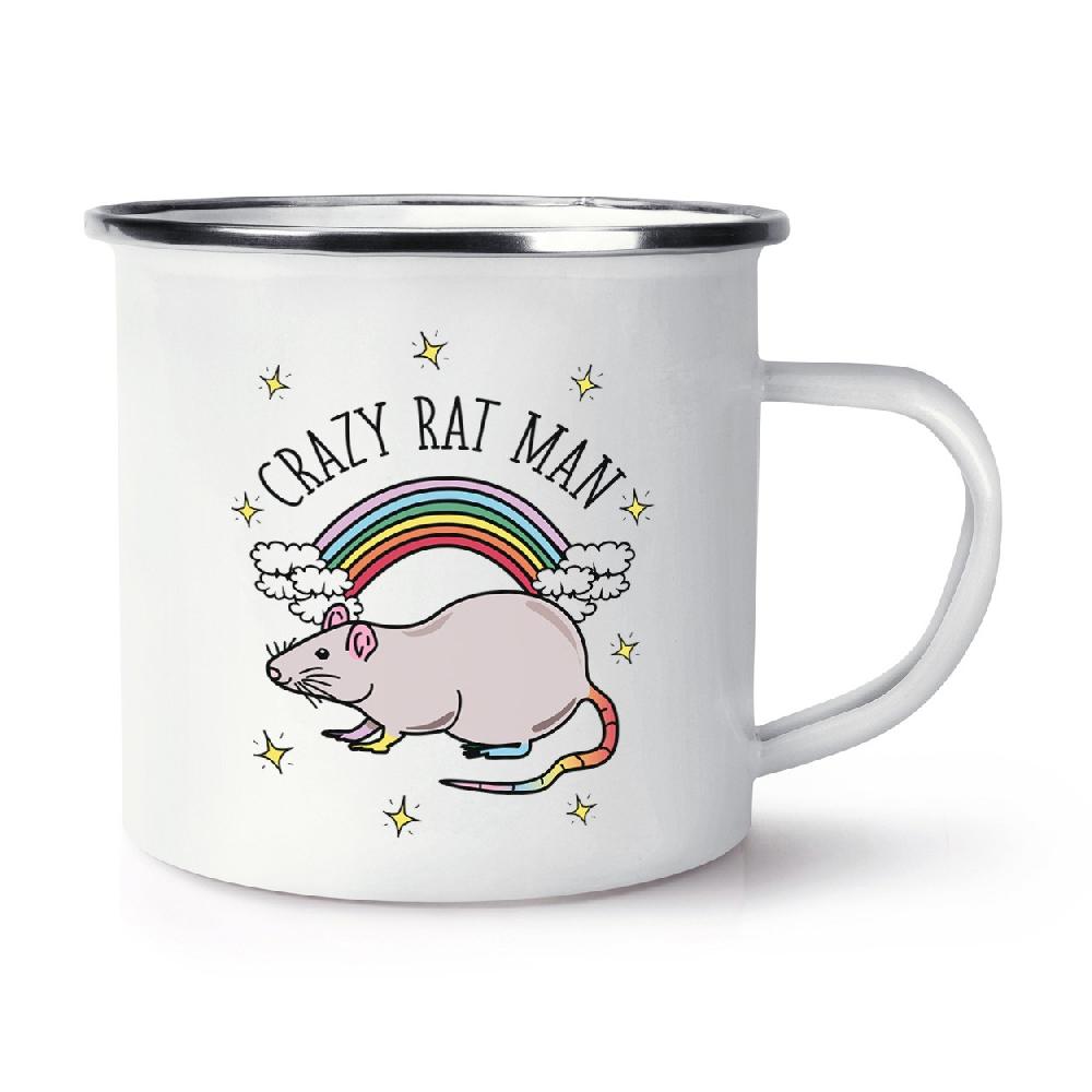 gift base Rainbow Crazy Rat Man Retro Enamel Mug Cup