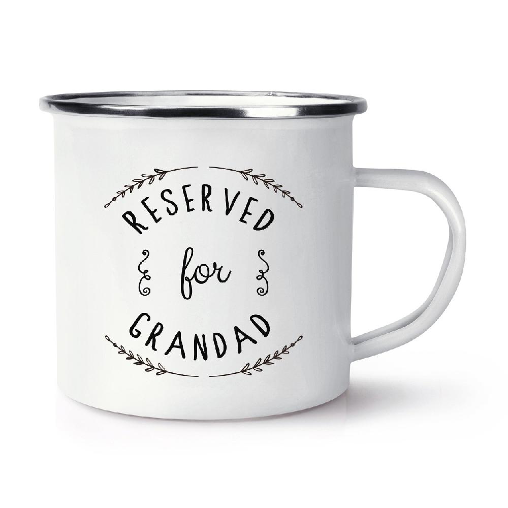 gift base Reserved For Grandad Retro Enamel Mug Cup