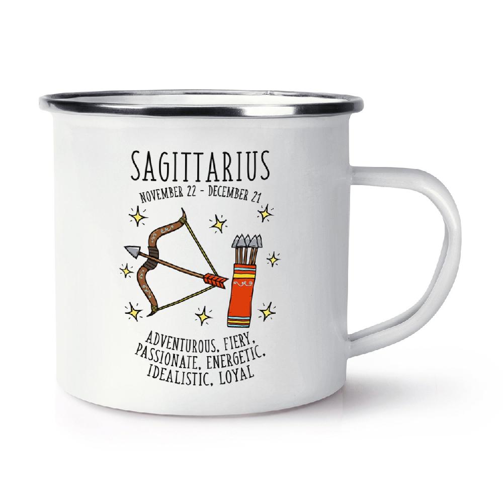 gift base Sagittarius Horoscope Retro Enamel Mug Cup
