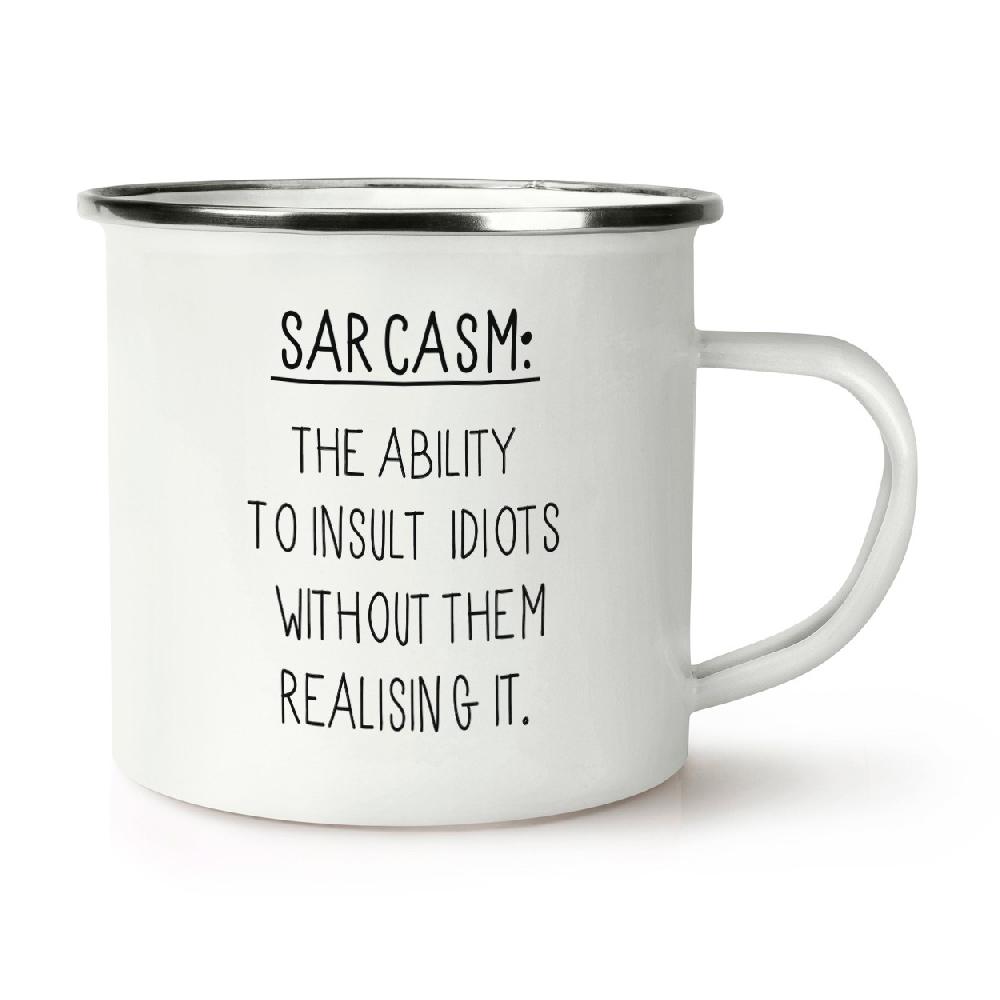 gift base Sarcasm The Ability To Insult Idiots Retro Enamel Mug Cup