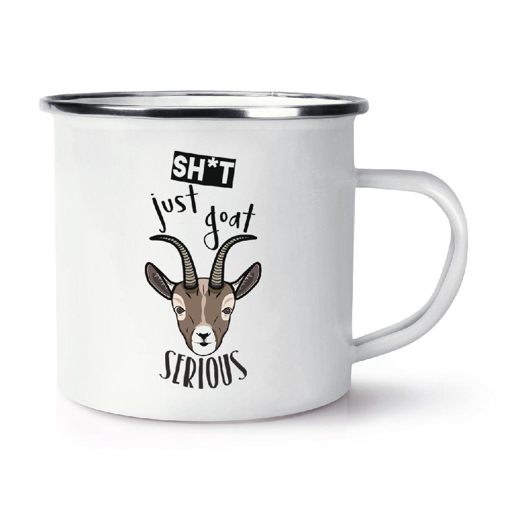gift base Sh-t Just Goat Serious Retro Enamel Mug Cup