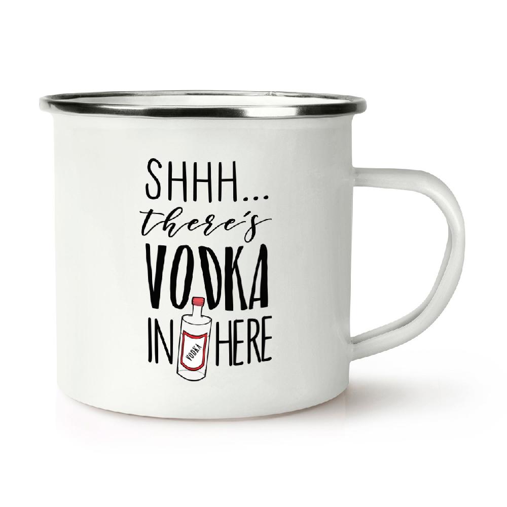 gift base Shhh There's Vodka In Here Retro Enamel Mug Cup