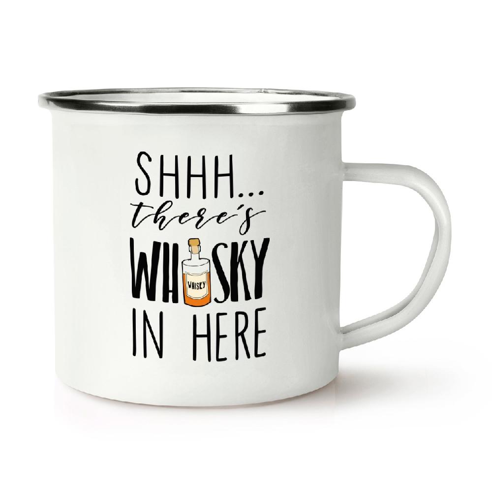 gift base Shhh There's Whisky In Here Retro Enamel Mug Cup