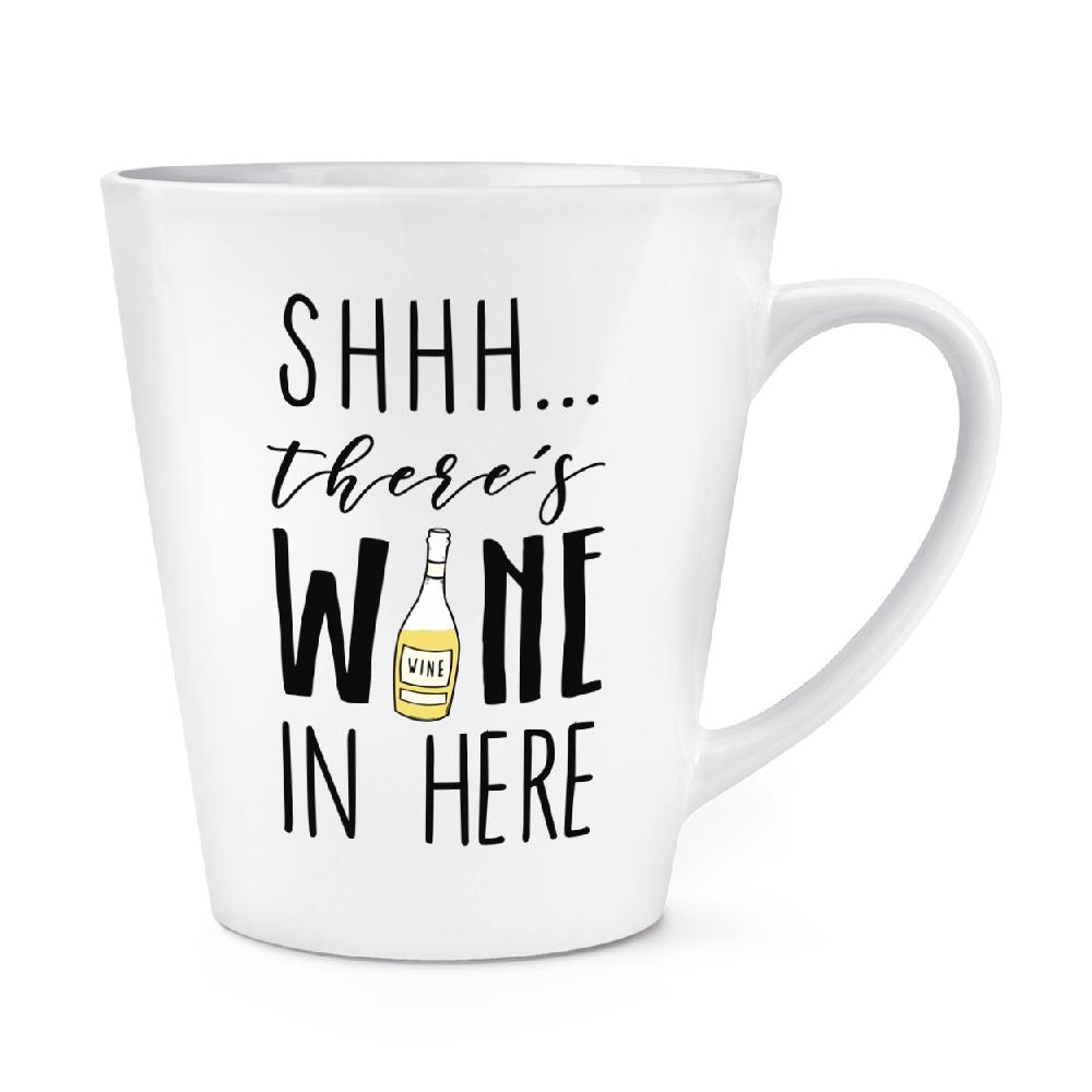 gift base Shhh There's Wine In Here White 12oz Latte Mug Cup
