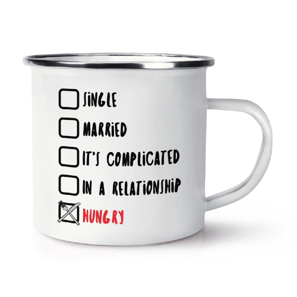 gift base Single Married Hungry Retro Enamel Mug Cup