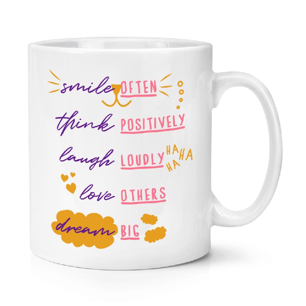 gift base Smile Often Think Positively Laugh Loudly 10oz Mug Cup