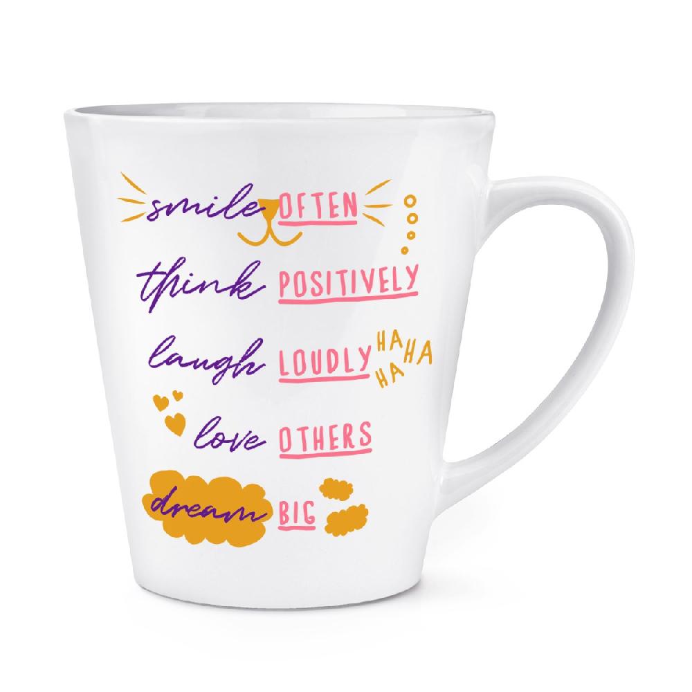 gift base Smile Often Think Positively Laugh Loudly 12oz Latte Mug Cup