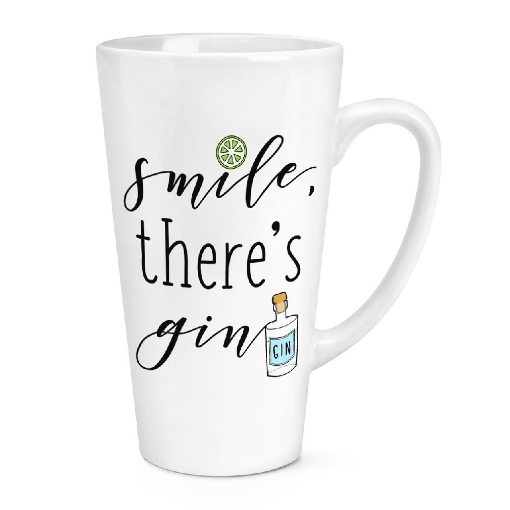 gift base Smile There's Gin 17oz Large Latte Mug Cup