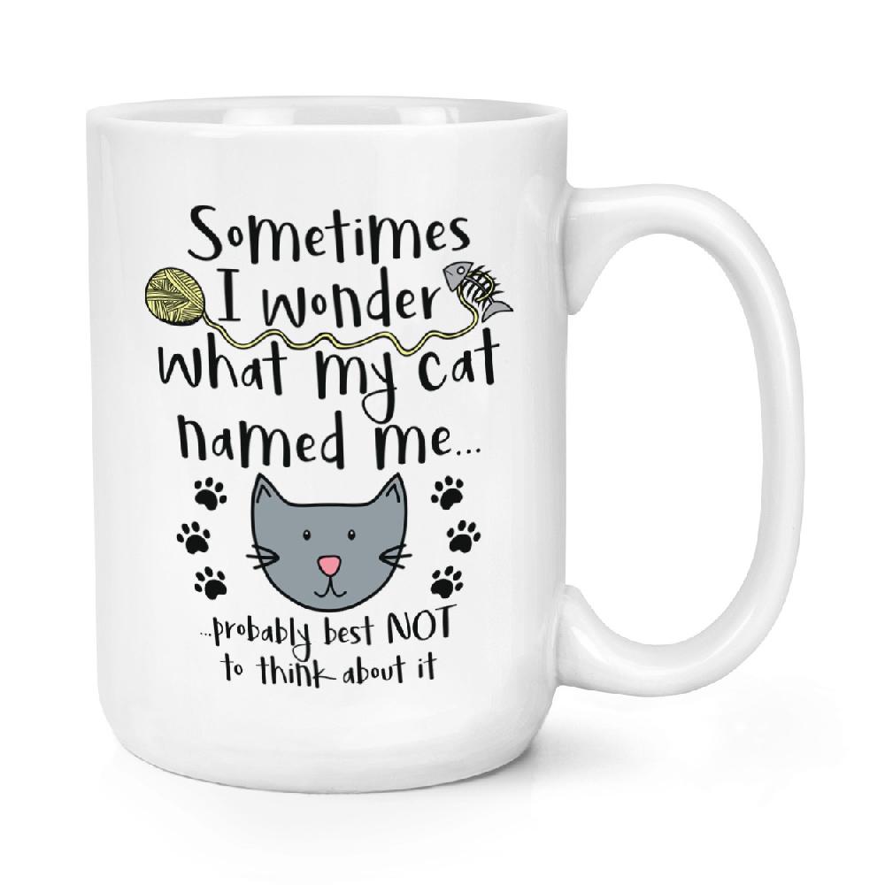 gift base Sometimes I Wonder What My Cat Named Me 15oz Large Mug Cup