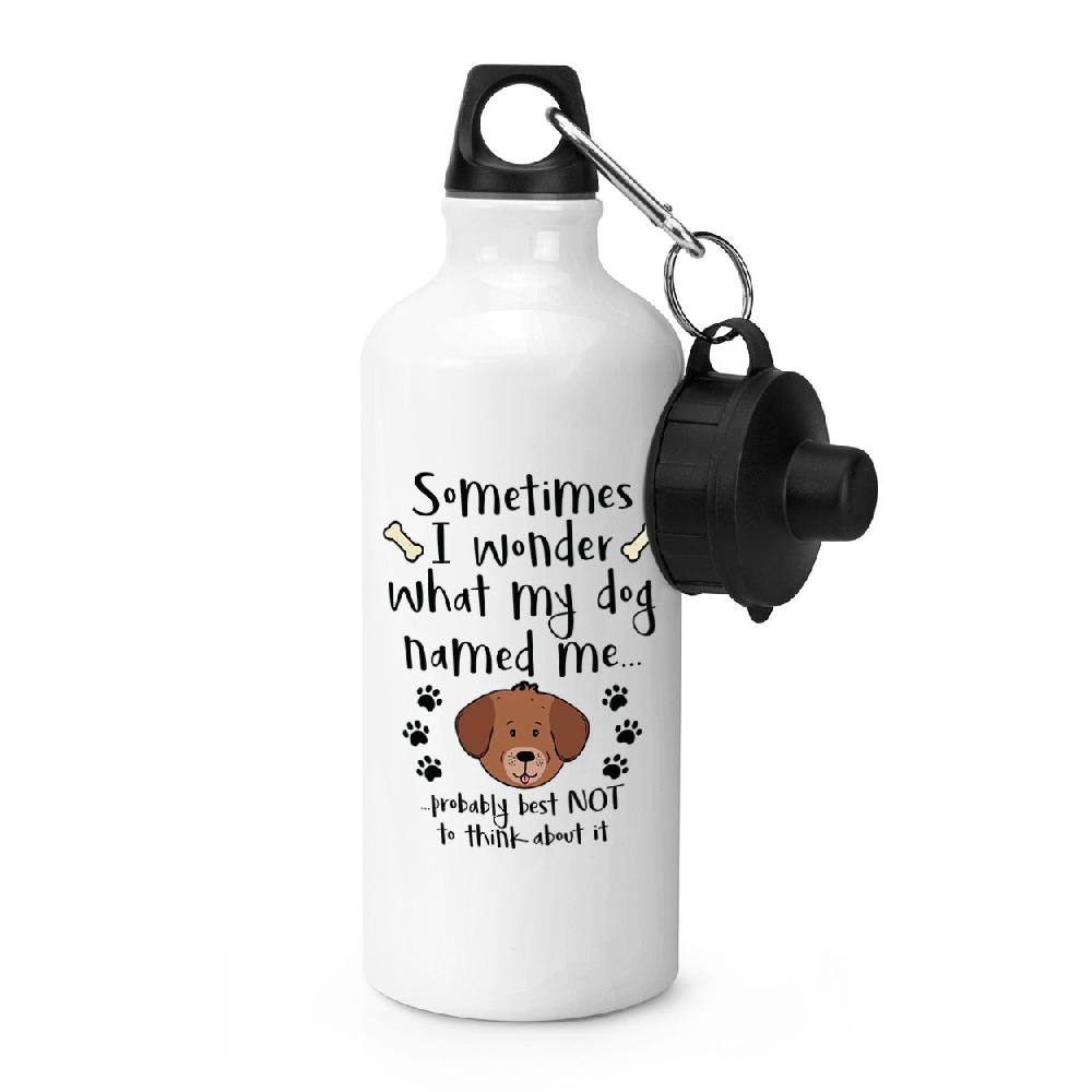 gift base Sometimes I Wonder What My Dog Named Me Sports Bottle