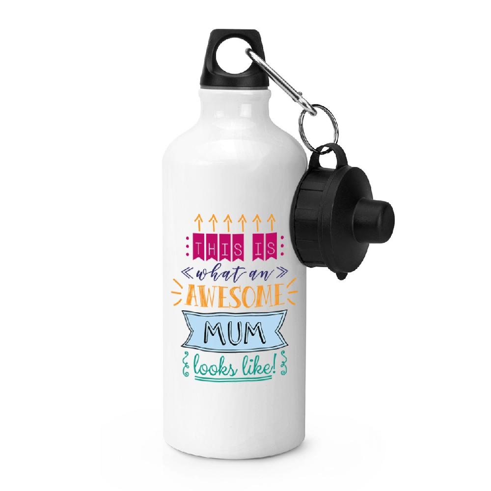 gift base This Is What An Awesome Mum Looks Like Sports Bottle