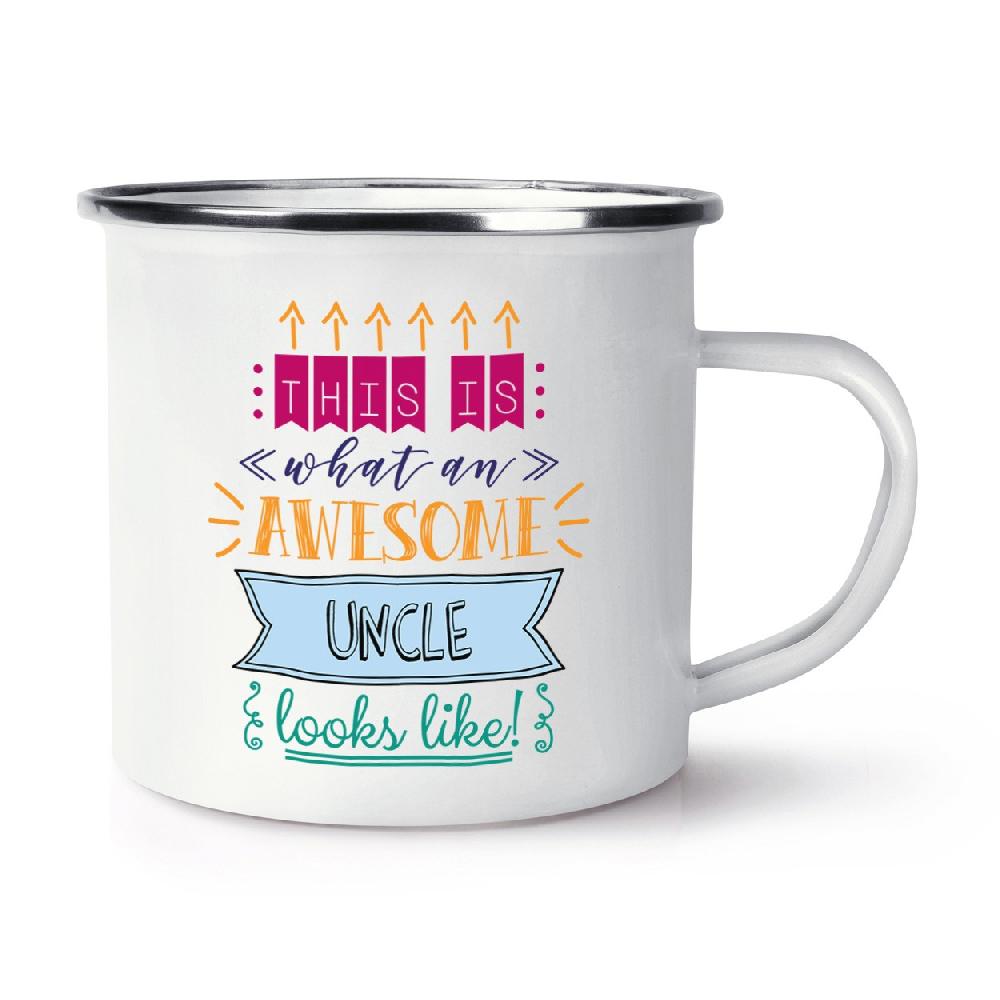 gift base This Is What An Awesome Uncle Looks Like Retro Enamel Mug Cup