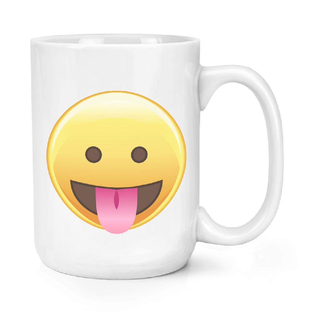gift base Tongue Out Eyes Open Emoji 15oz Large Mug Cup