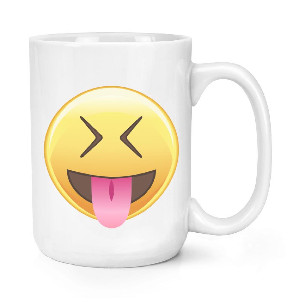 Gift Base Tongue Out Eyes Shut Emoji 15oz Large Mug Cup