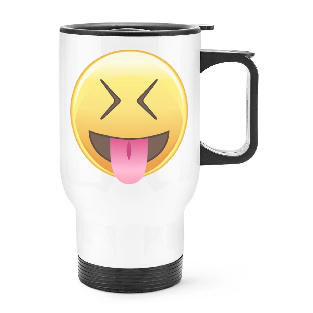 gift base Tongue Out Eyes Shut Emoji Travel Mug Cup With Handle