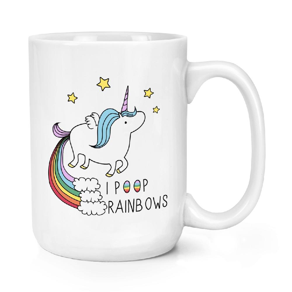 gift base Unicorn I Poop Rainbows 15oz Large Mug Cup