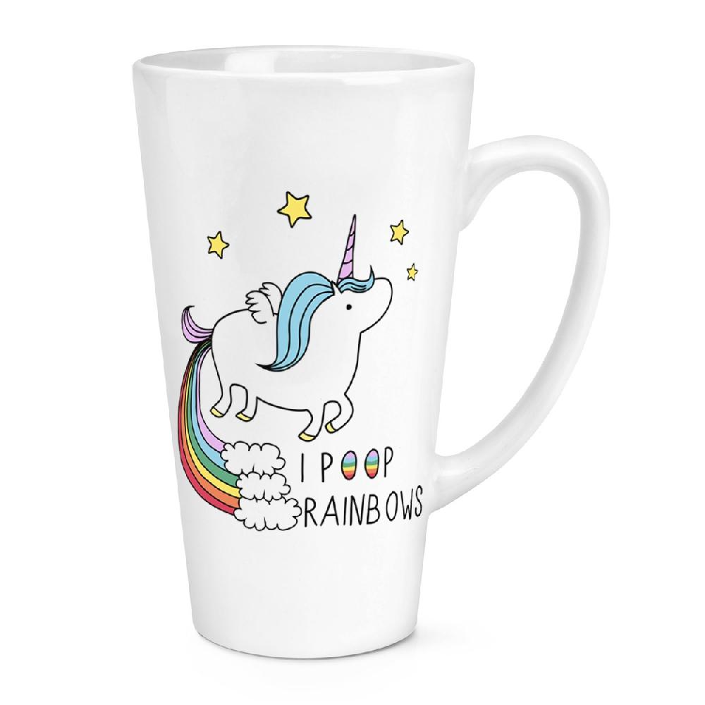 gift base Unicorn I Poop Rainbows 17oz Large Latte Mug Cup