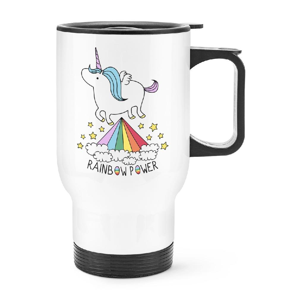 gift base Unicorn Rainbow Power Travel Mug Cup With Handle