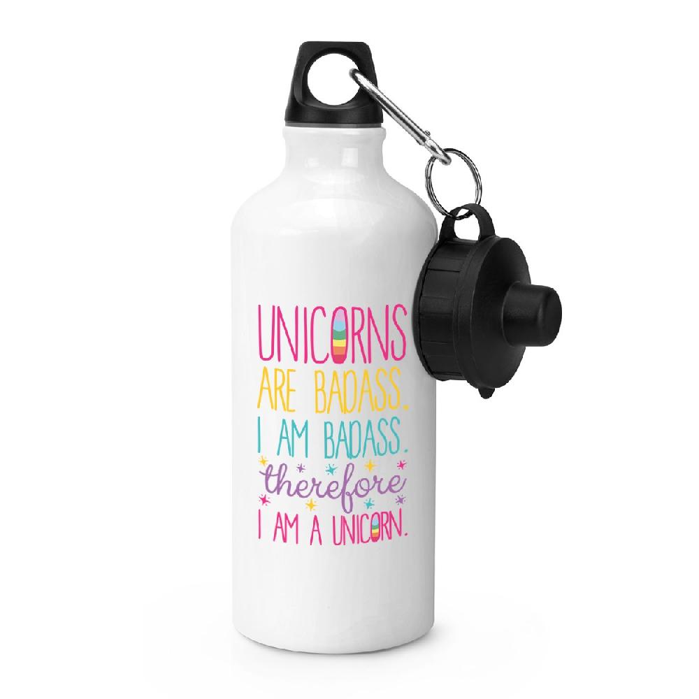 gift base Unicorns Are Badass Therefore I Am A Unicorn Sports Bottle