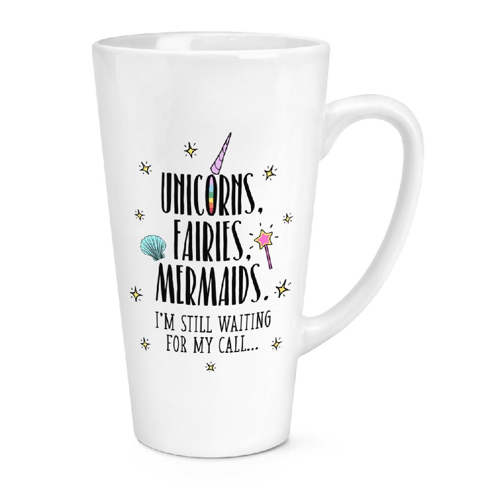 gift base Unicorns Fairies Mermaids Waiting For My Call 17oz Large Latte Mug Cup