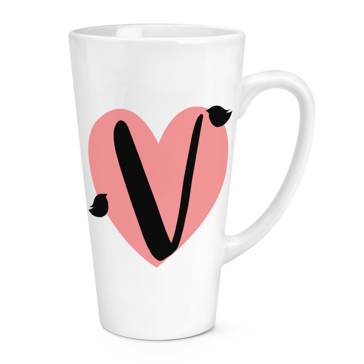 gift base V Heart Alphabet 17oz Large Latte Mug Cup