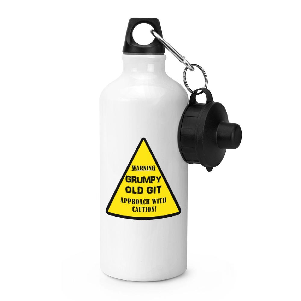 gift base Warning Grumpy Old Git Yellow Sports Bottle