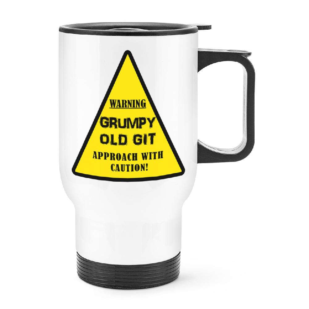 gift base Warning Grumpy Old Git Yellow Travel Mug Cup With Handle