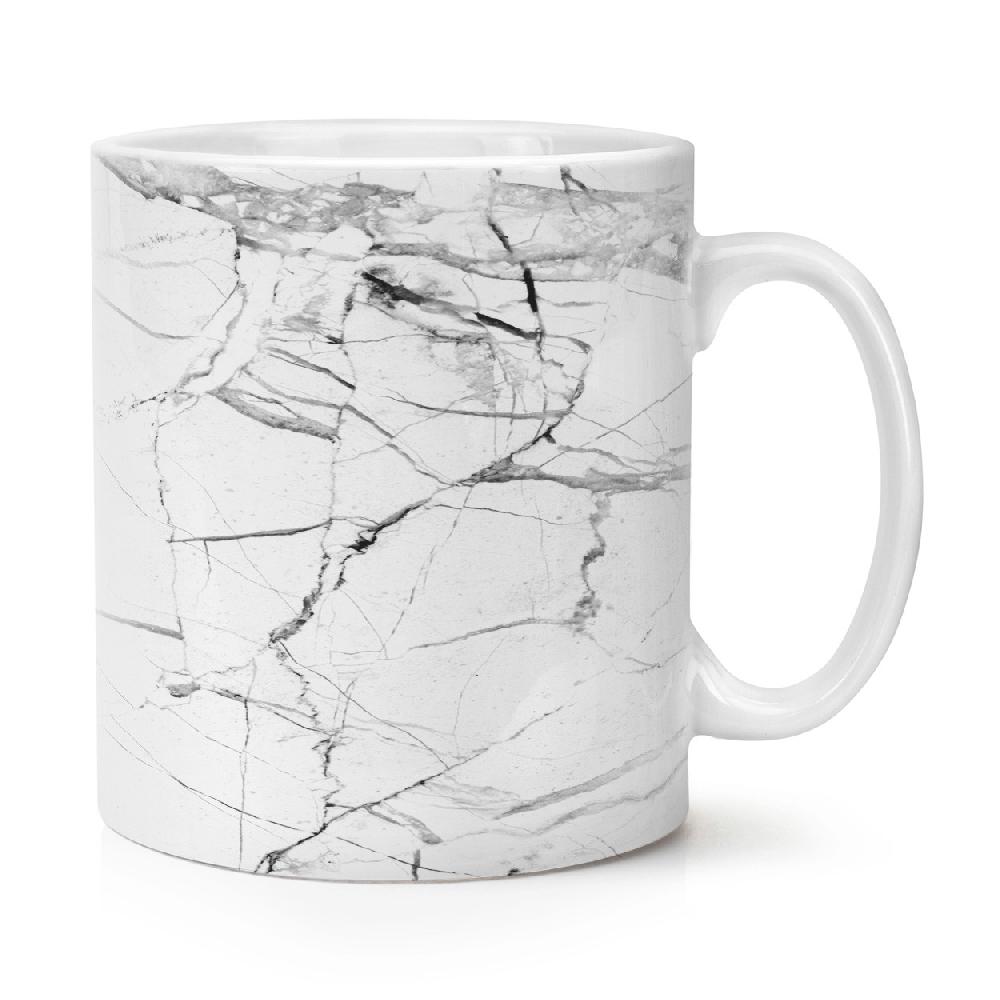 gift base White With Black Veined Marble Effect 10oz Mug Cup