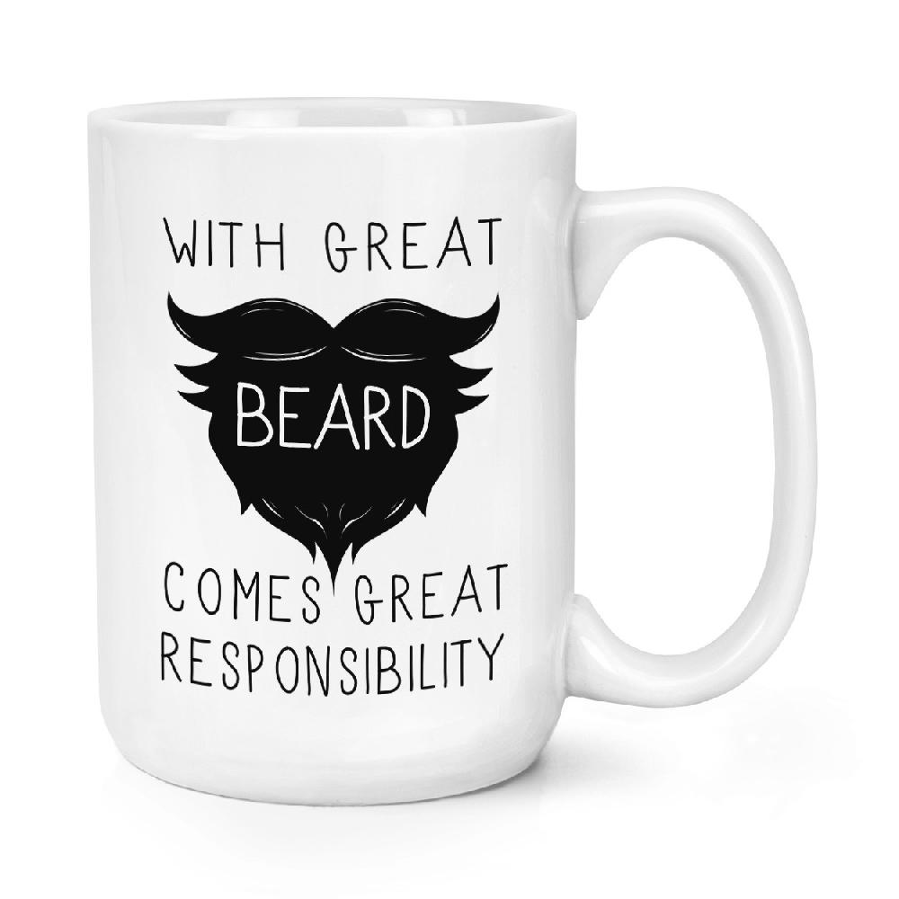 gift base With Great Beard Comes Great Responsibility 15oz Large Mug Cup