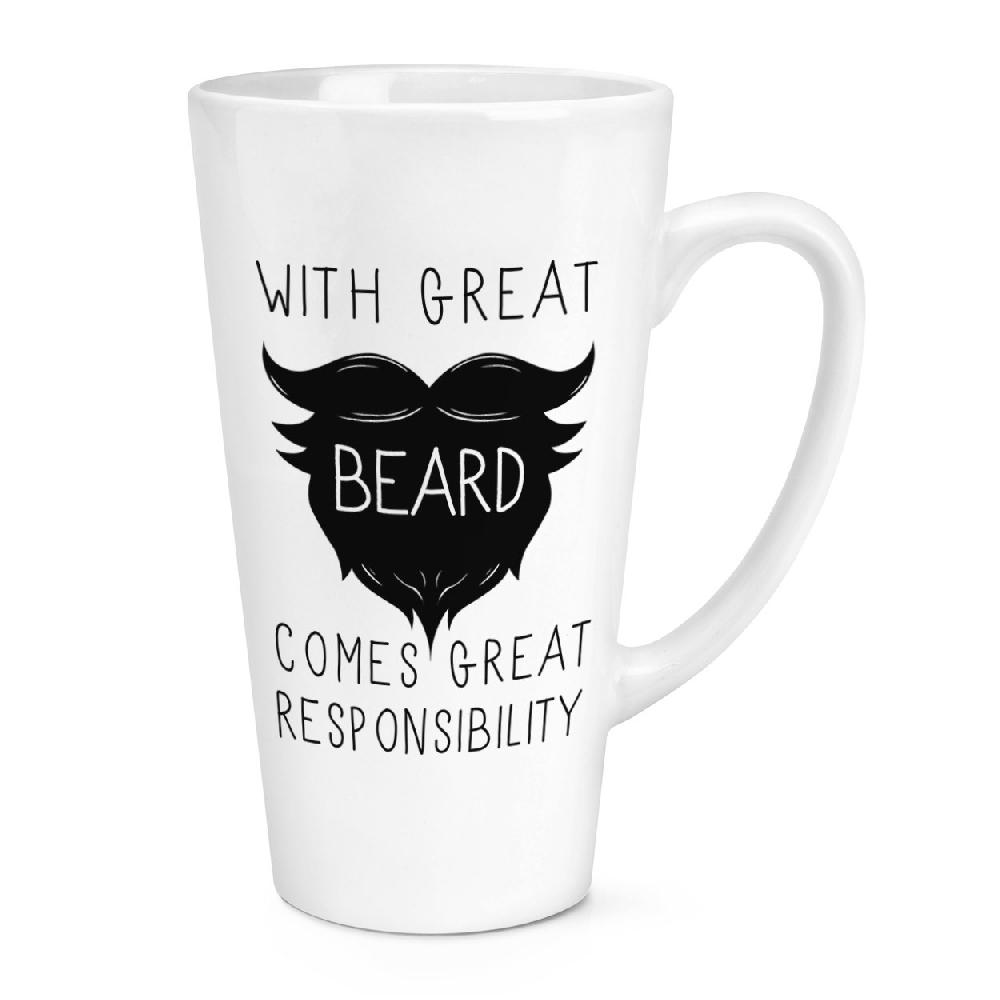 gift base With Great Beard Comes Great Responsibility 17oz Large Latte Mug Cup