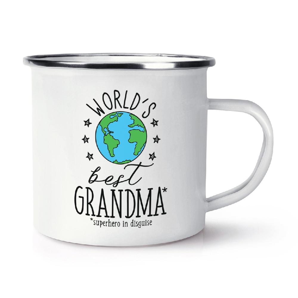 gift base World's Best Grandma Retro Enamel Mug Cup