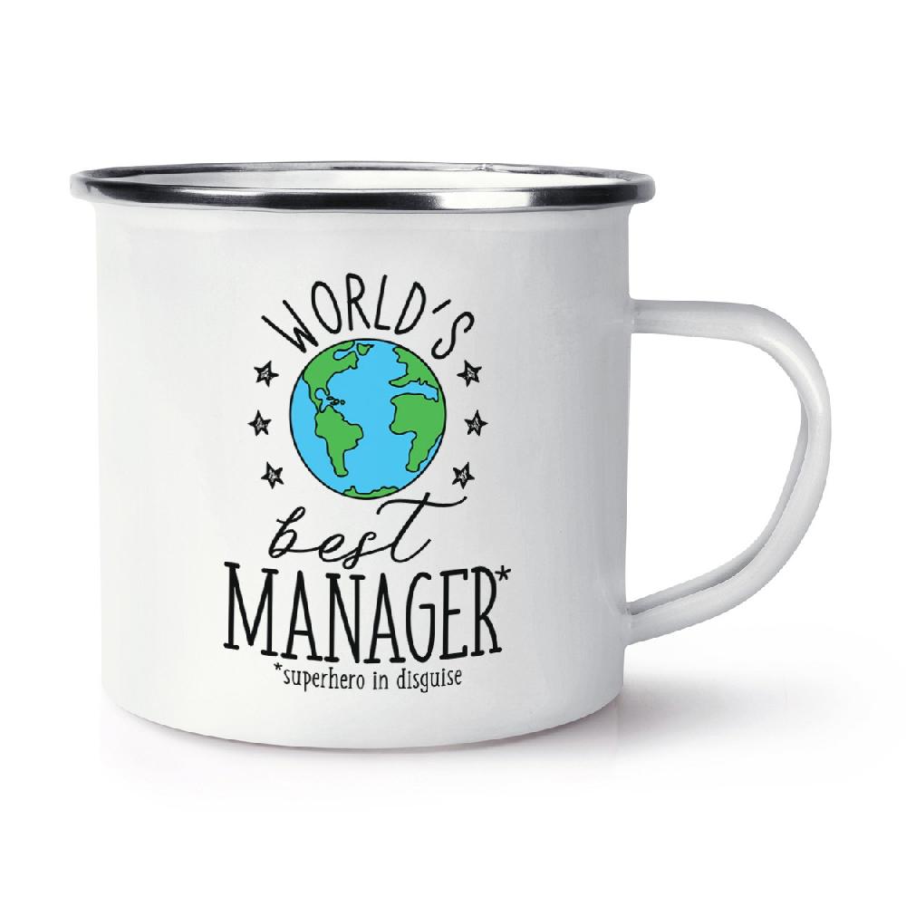 gift base World's Best Manager Retro Enamel Mug Cup