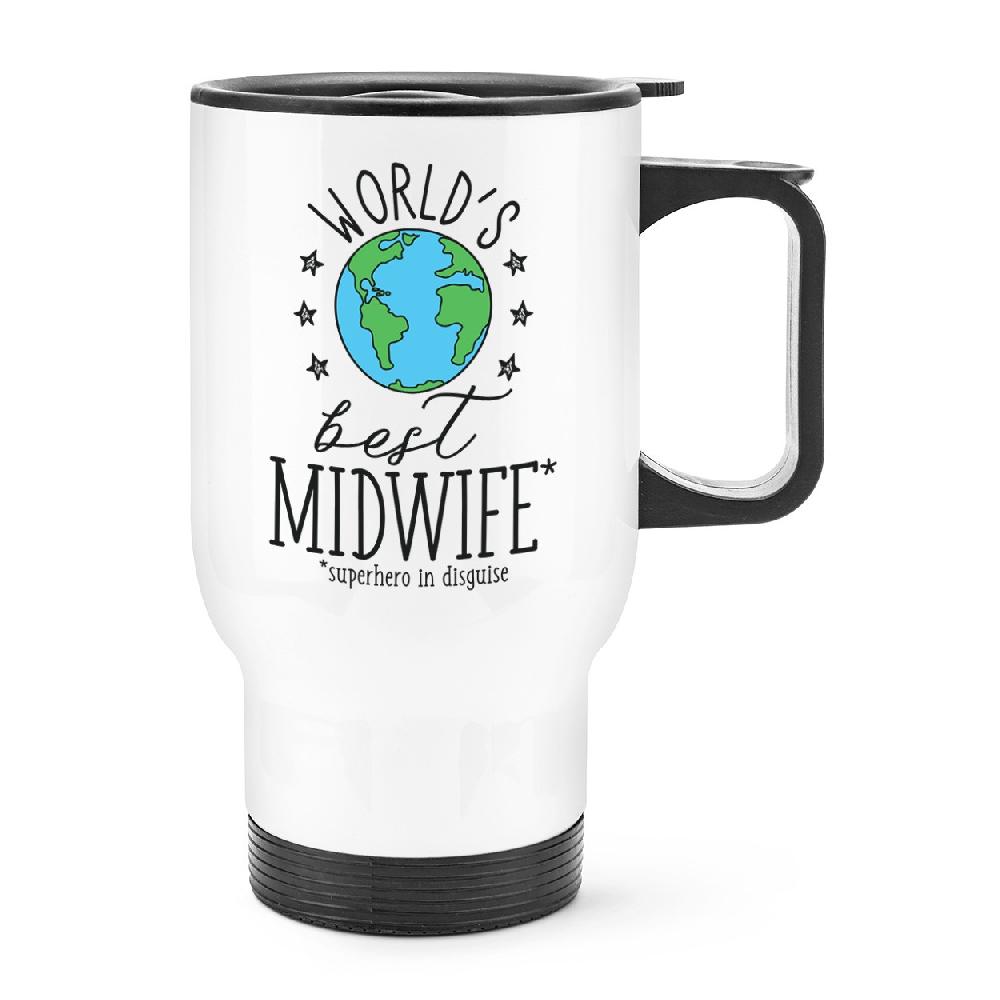 gift base World's Best Midwife Travel Mug Cup With Handle