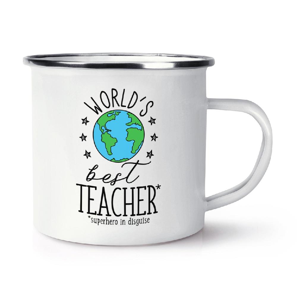 gift base World's Best Teacher Retro Enamel Mug Cup