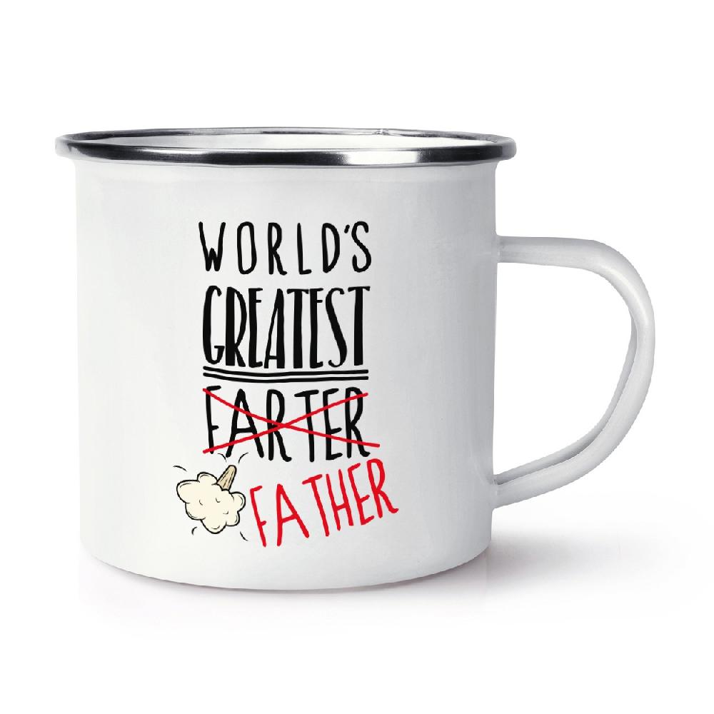gift base World's Greatest Farter Father Retro Enamel Mug Cup