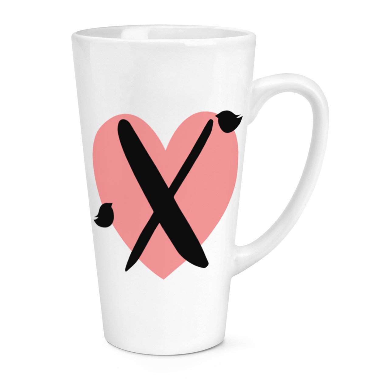 gift base X Heart Alphabet 17oz Large Latte Mug Cup