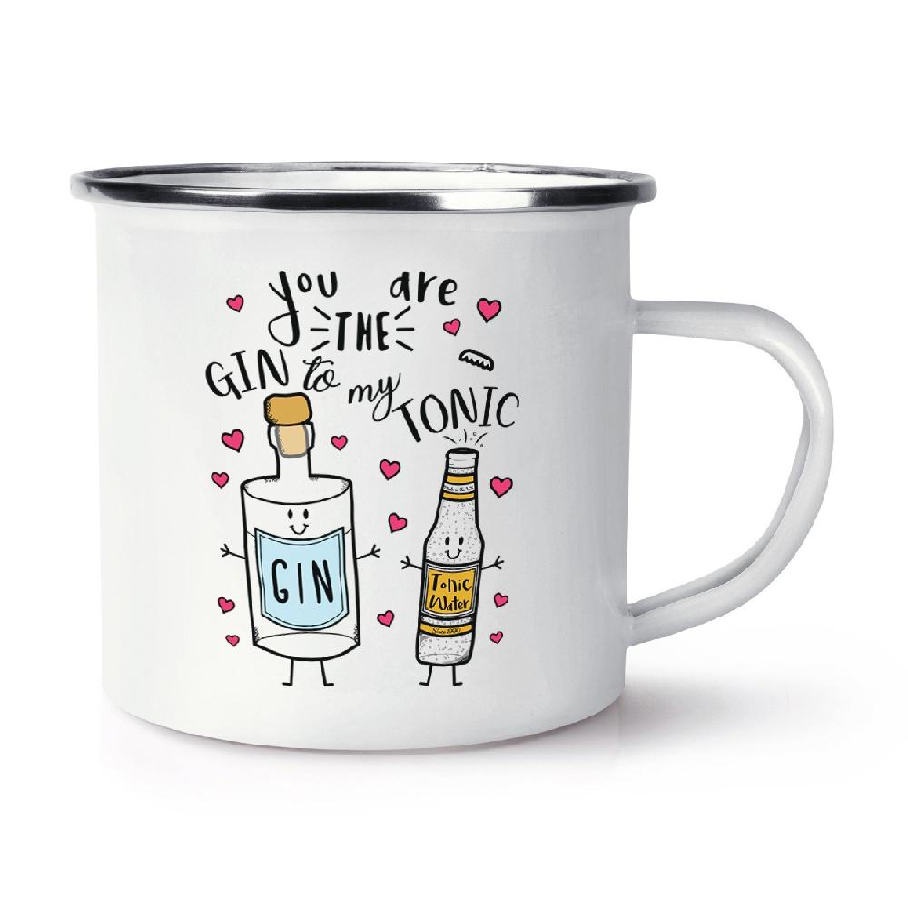 gift base You Are The Gin To My Tonic Retro Enamel Mug Cup