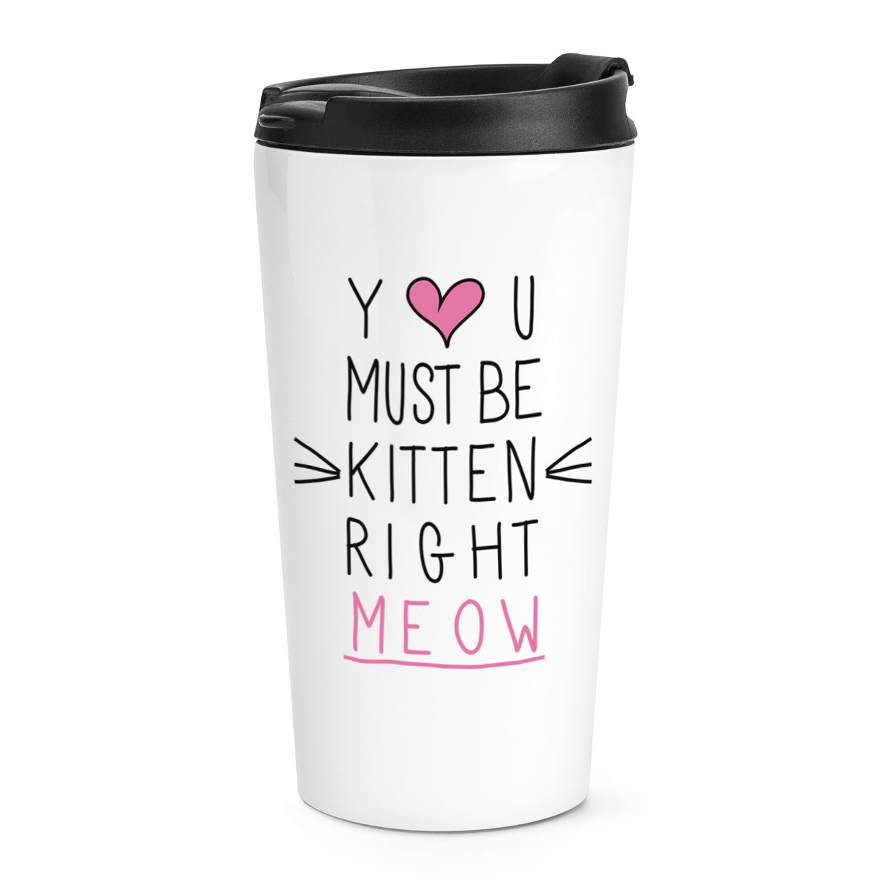 gift base You Must Be Kitten Right Meow Travel Mug Cup