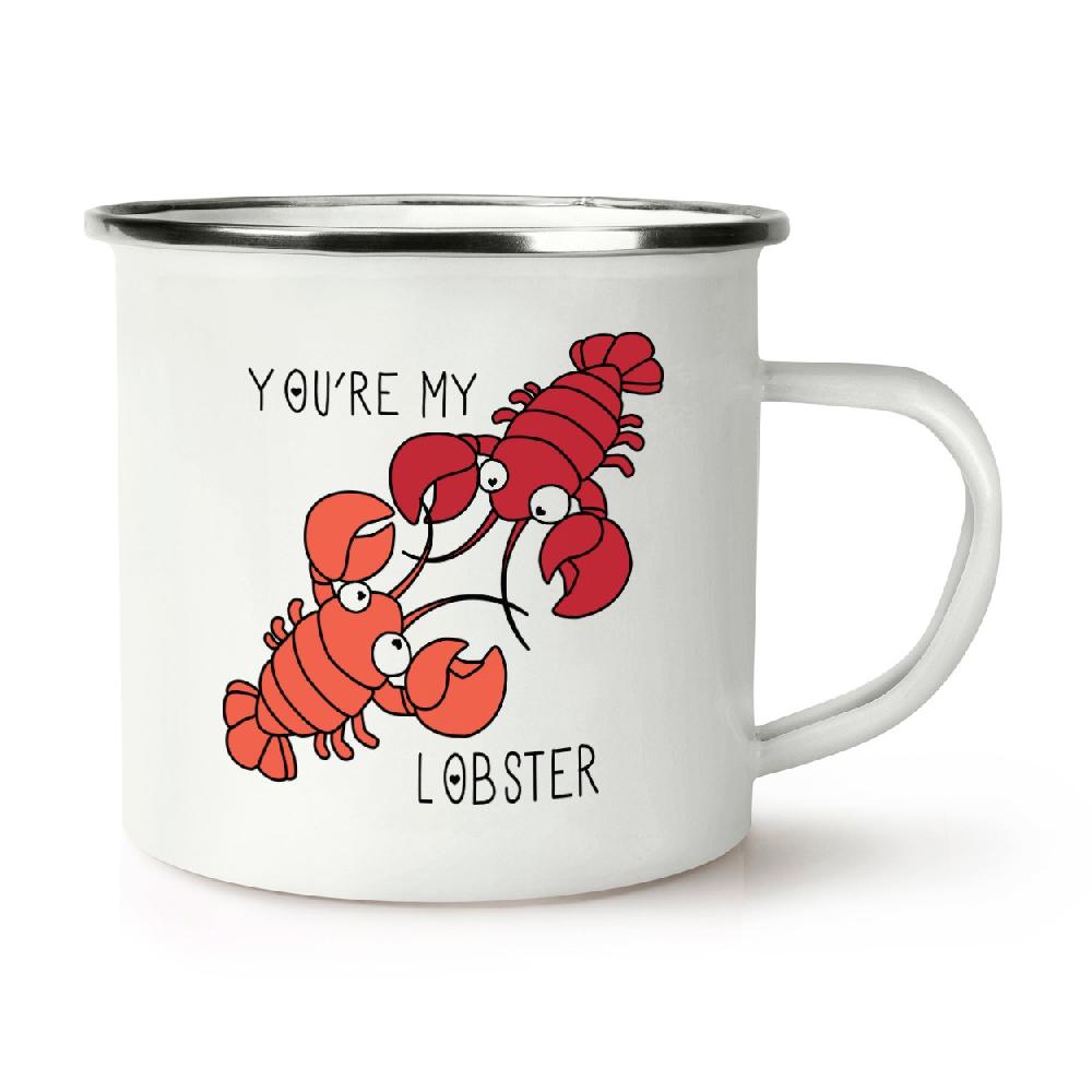 gift base You're My Lobster Quote Retro Enamel Mug Cup