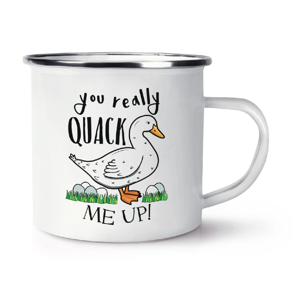 gift base You Really Quack Me Up Duck Retro Enamel Mug Cup