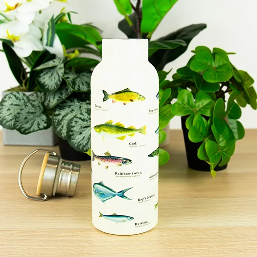 Gift Republic Fish Double-Walled Stainless Steel Water Bottle
