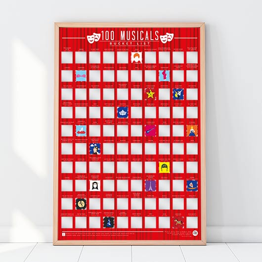 gift republic 100 Musicals Scratch Off Poster