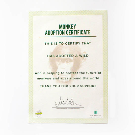Gift Republic Adopt A Monkey