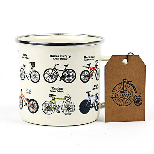 Gift Republic Bicycles Enamel Mug