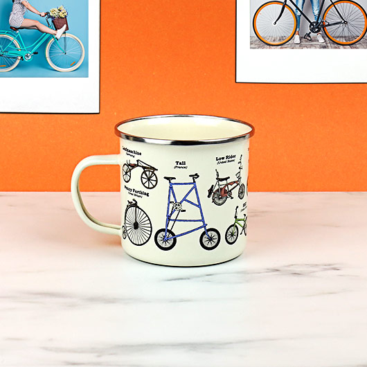 gift republic Bicycles Enamel Mug
