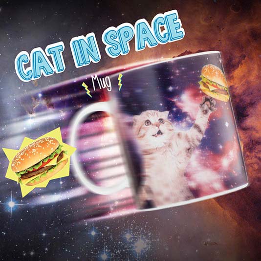 gift republic Cat In Space Mug