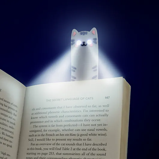 Gift Republic Cat Reading Light & Bookmark